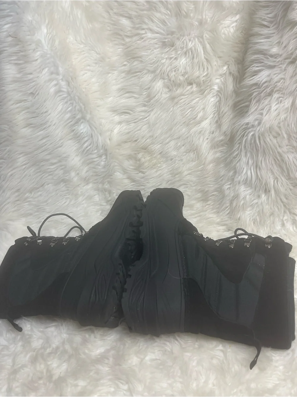 Totes amen Black leather,Textile & Rubber Waterproof Lace-Up Boots SZ12M